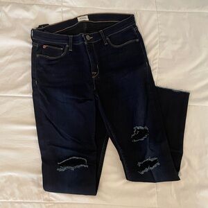 Hudson Krista Super Skinny Dark Blue Distressed Women's Jeans